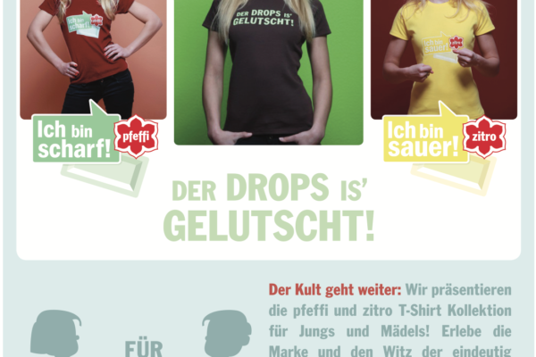 Kampagne Pfeffi "Der Drops ist gelutscht!"