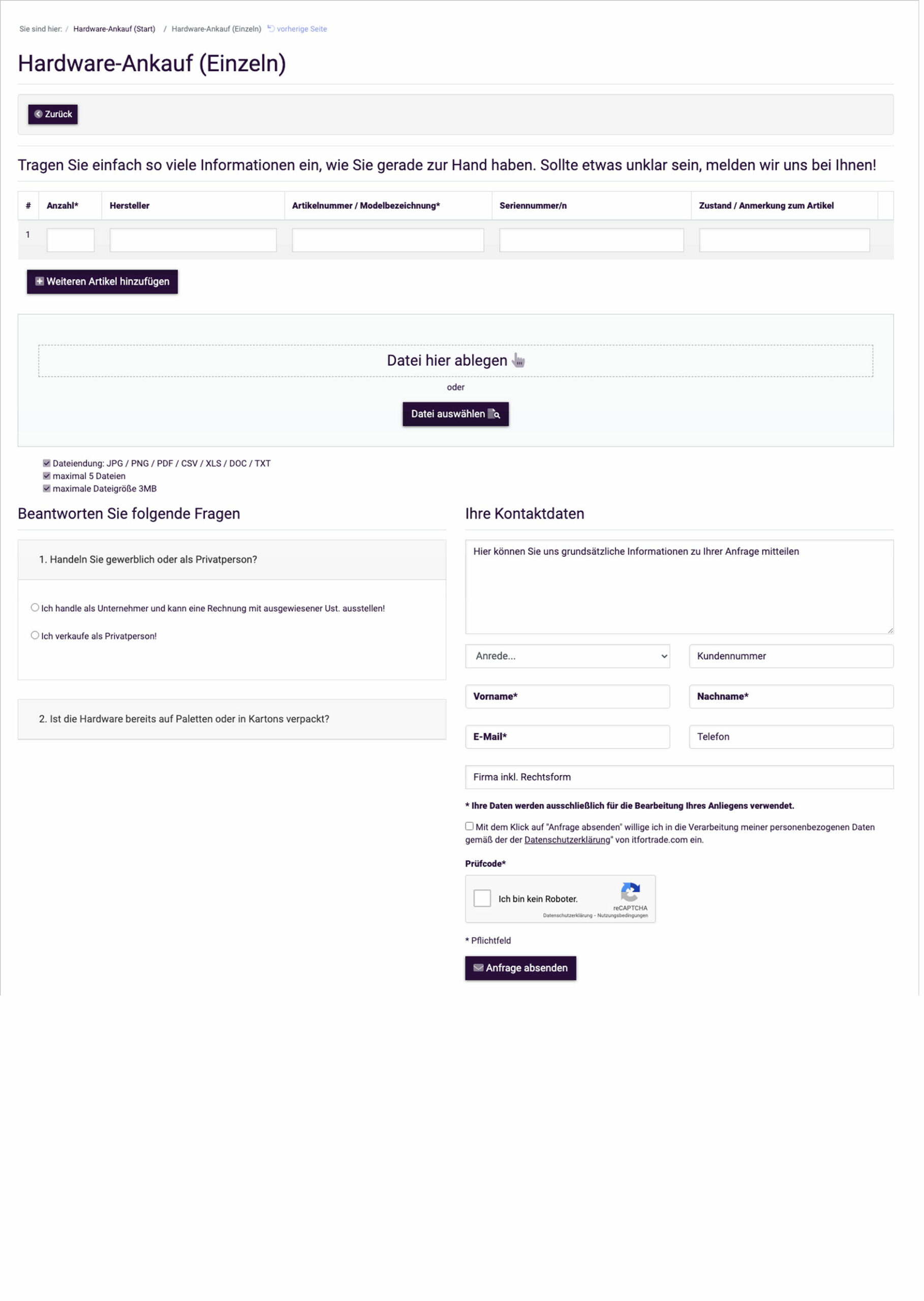 Modul "Hardware-Ankauf"